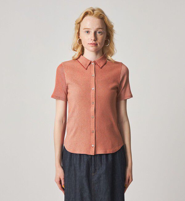 STEVEN ALAN「＜Steven Alan＞リブ ハーフスリーブ シャツカーディガン」|カーディガン|