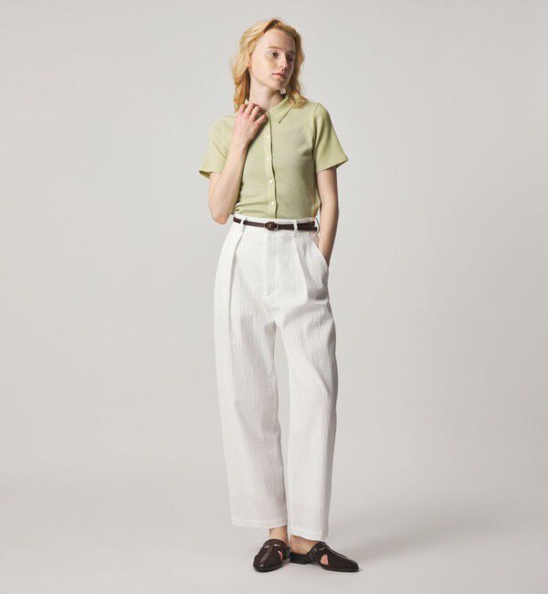 STEVEN ALAN「＜Steven Alan＞リブ ハーフスリーブ シャツカーディガン」|カーディガン|