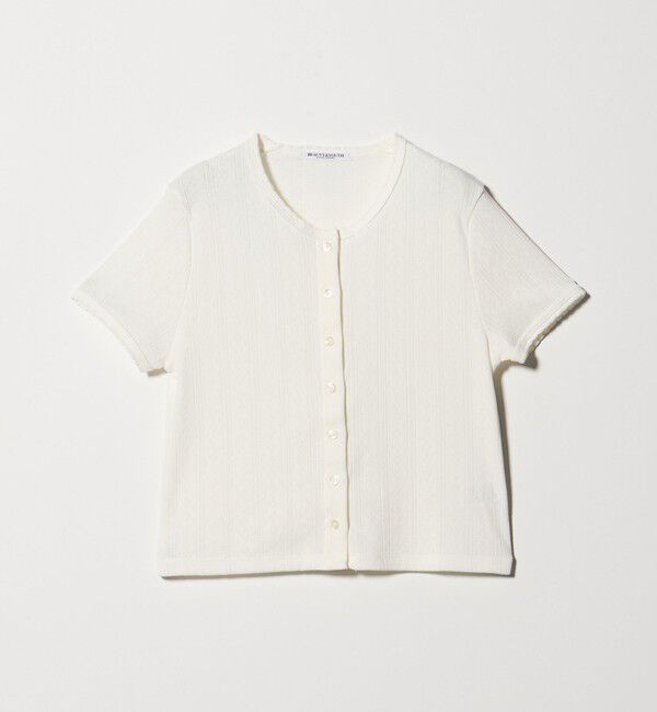 BEAUTY&YOUTH UNITED ARROWS「コットン パターンメッシュ ショートスリーブ カーディガン ウォッシャブル」|カーディガン|
