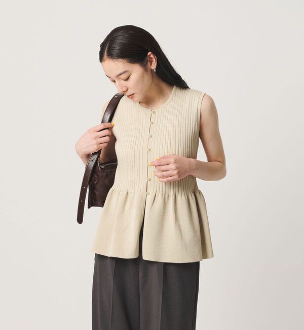 BEAUTY&YOUTH UNITED ARROWS「【WEB限定 Wardrobe DAILY MINIMAL】ペプラム2WAY ノースリーブリブニット ウォッシャブル」|ニット・セーター|