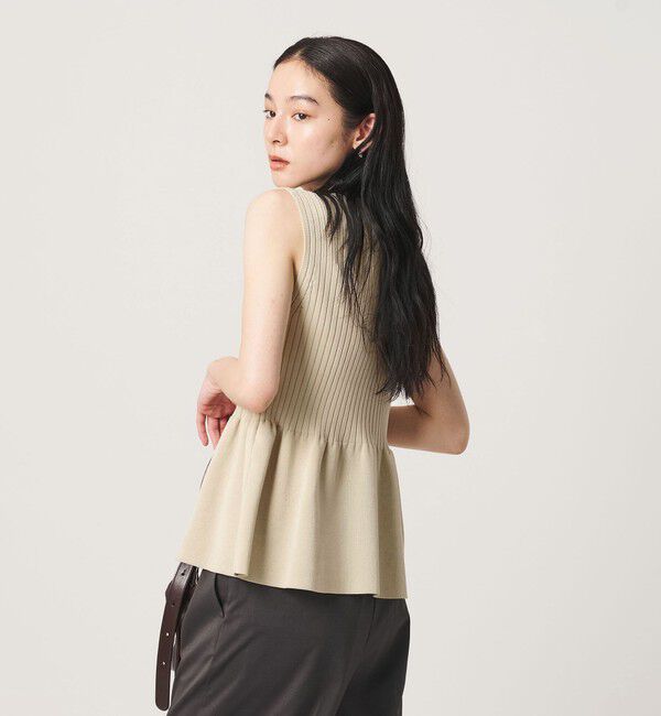 BEAUTY&YOUTH UNITED ARROWS「【WEB限定 Wardrobe DAILY MINIMAL】ペプラム2WAY ノースリーブリブニット ウォッシャブル」|ニット・セーター|
