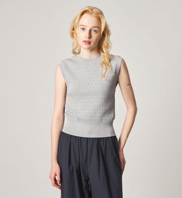 STEVEN ALAN「＜Steven Alan＞アイレット リブ ベスト」|ニット・セーター|MD.GRAY