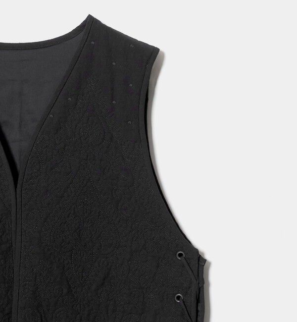 BEAUTY&YOUTH UNITED ARROWS「コットン エンブロイダリー キルティング レースアップ ベスト」|ベスト・ジレ|