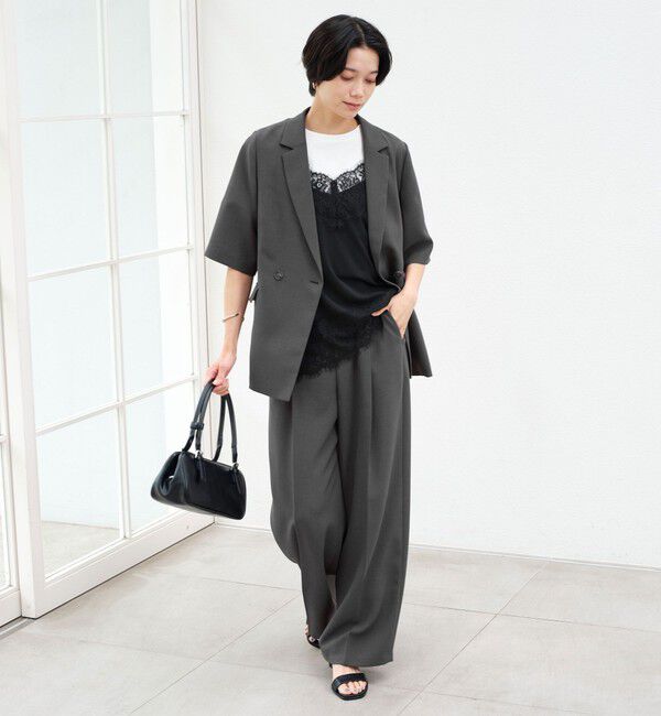 UNITED ARROWS green label relaxing「［size SHORT/TALLあり］エアシカル タック パンツ 接触冷感 通気性」|スラックス|