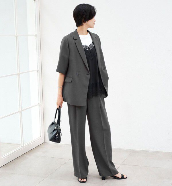 UNITED ARROWS green label relaxing「［size SHORT/TALLあり］エアシカル タック パンツ 接触冷感 通気性」|スラックス|