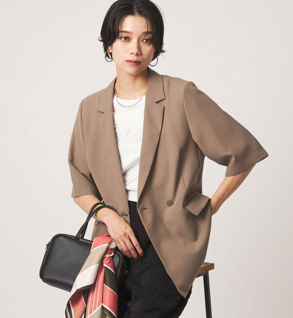 UNITED ARROWS green label relaxing「エアシカル ハーフスリーブ ジャケット  マシンウォッシャブル 接触冷感 通気性」|テーラードジャケット|MOCA