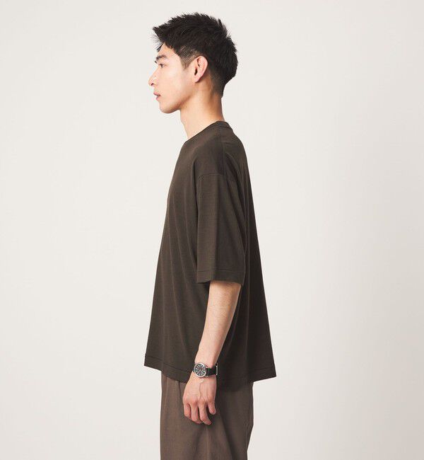 UNITED ARROWS green label relaxing「FINE BASIC ハシゴ Super100&rsquo;s ウール 半袖 Tシャツ」|Tシャツ・カットソー|
