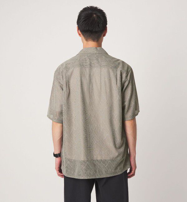 UNITED ARROWS green label relaxing「ダイヤ ヘリンボーン メッシュ オープンカラー 半袖 シャツ」|シャツ・ブラウス|