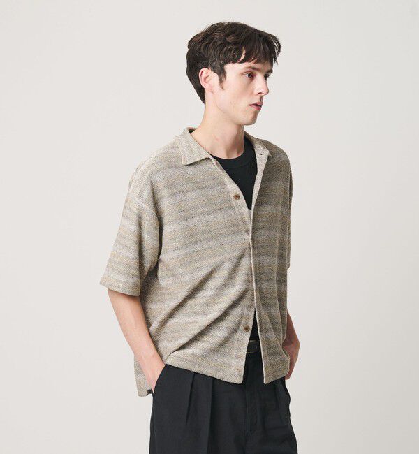 BEAUTY&YOUTH UNITED ARROWS「フェアアイル ショートスリーブ ニットシャツ ウォッシャブル」|カーディガン|