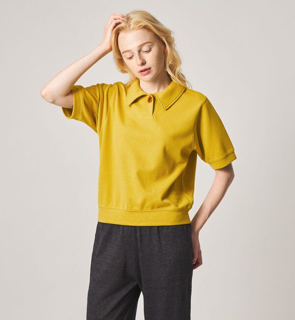 STEVEN ALAN「＜Steven Alan＞ブークレ ダンボール ワンボタン ハーフスリーブ プルオーバー ライト」|Tシャツ・カットソー|YELLOW