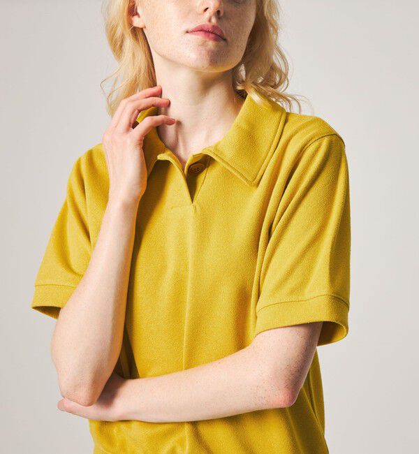STEVEN ALAN「＜Steven Alan＞ブークレ ダンボール ワンボタン ハーフスリーブ プルオーバー ライト」|Tシャツ・カットソー|