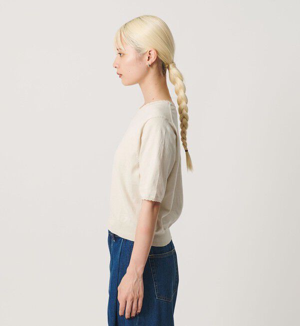 BEAUTY&YOUTH UNITED ARROWS「コットンスラブ スカラップ ニットプルオーバー ウォッシャブル」|ニット・セーター|
