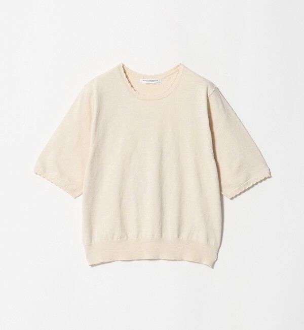BEAUTY&YOUTH UNITED ARROWS「コットンスラブ スカラップ ニットプルオーバー ウォッシャブル」|ニット・セーター|