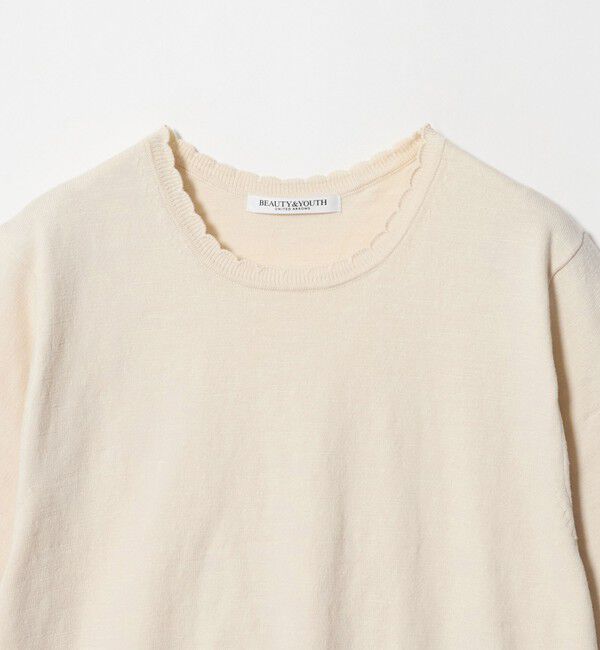BEAUTY&YOUTH UNITED ARROWS「コットンスラブ スカラップ ニットプルオーバー ウォッシャブル」|ニット・セーター|