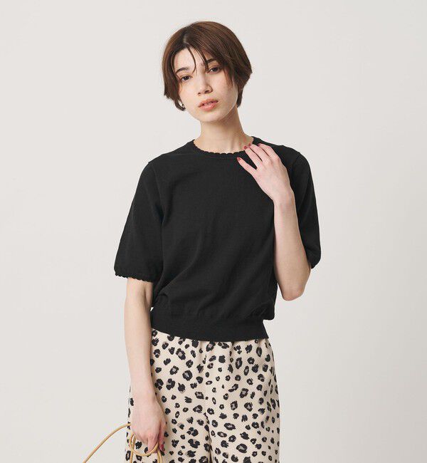BEAUTY&YOUTH UNITED ARROWS「コットンスラブ スカラップ ニットプルオーバー ウォッシャブル」|ニット・セーター|