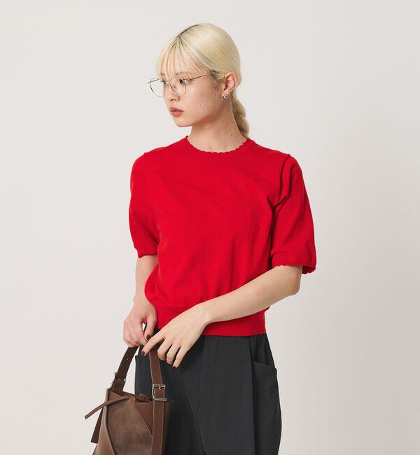 BEAUTY&YOUTH UNITED ARROWS「コットンスラブ スカラップ ニットプルオーバー ウォッシャブル」|ニット・セーター|