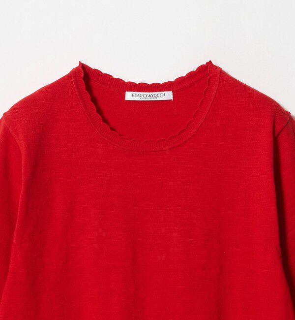BEAUTY&YOUTH UNITED ARROWS「コットンスラブ スカラップ ニットプルオーバー ウォッシャブル」|ニット・セーター|