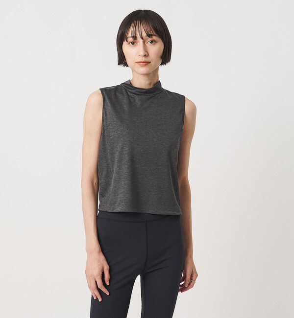 UNITED ARROWS「＜MIYAGI YUKA&times;TO UNITED ARROWS＞スタンドカラー ノースリーブ カットソー」|Tシャツ・カットソー|DK.GRAY