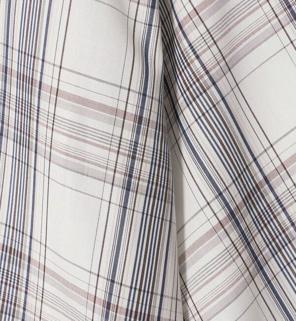 UNITED ARROWS「チェック スカーフ 5分袖 シャツ」|シャツ・ブラウス|