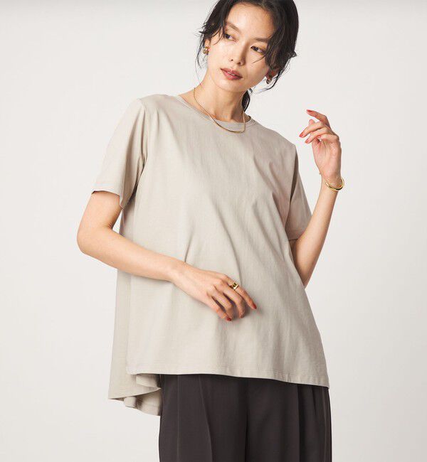 UNITED ARROWS green label relaxing「【WEB限定】＜at ease＞バック フレア カットソー  接触冷感 UVカット 遮熱」|Tシャツ・カットソー|BEIGE