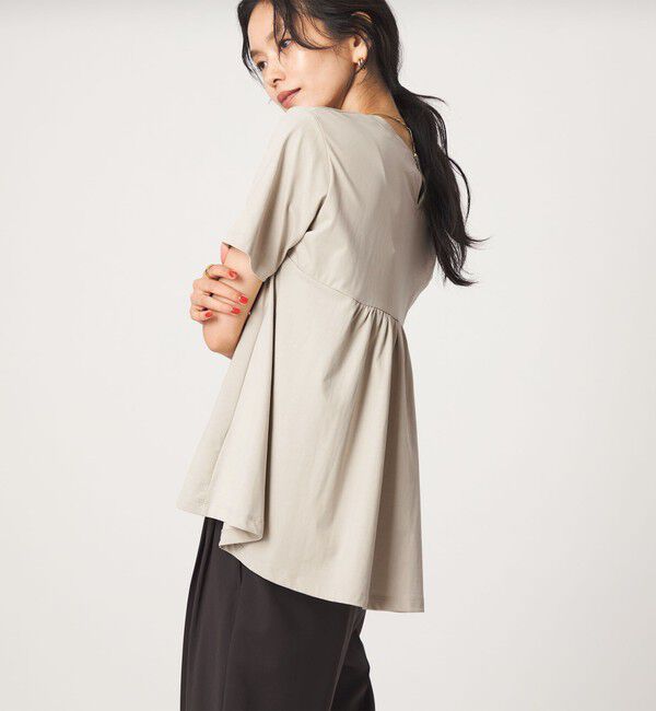 UNITED ARROWS green label relaxing「【WEB限定】＜at ease＞バック フレア カットソー  接触冷感 UVカット 遮熱」|Tシャツ・カットソー|