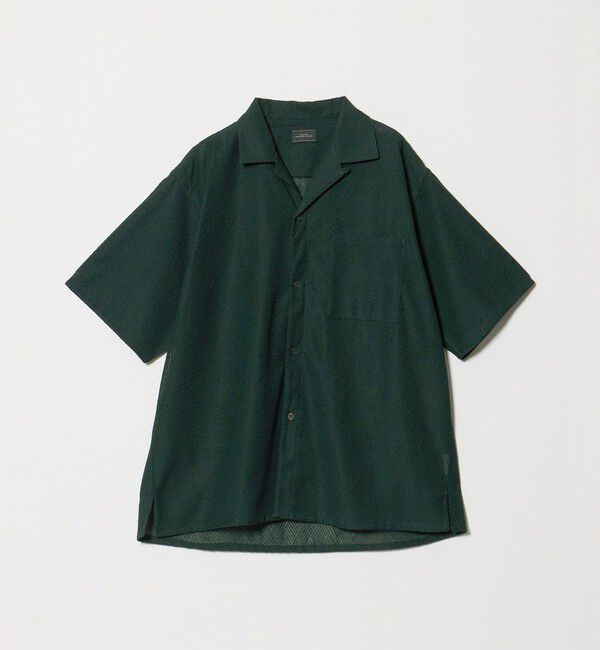 UNITED ARROWS green label relaxing「ダイヤ ヘリンボーン メッシュ オープンカラー 半袖 シャツ」|シャツ・ブラウス|