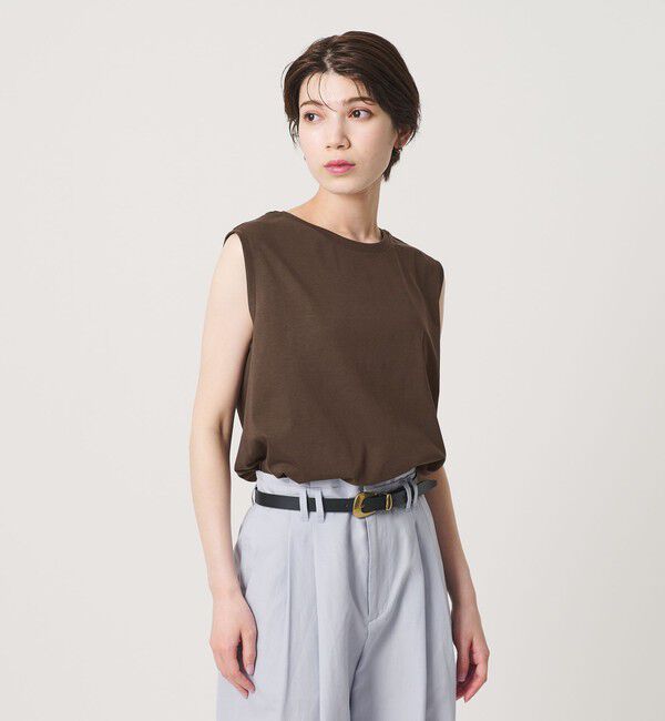 BEAUTY&YOUTH UNITED ARROWS「クリアハイゲージ ノースリーブ カットソー 接触冷感」|Tシャツ・カットソー|DK.BROWN