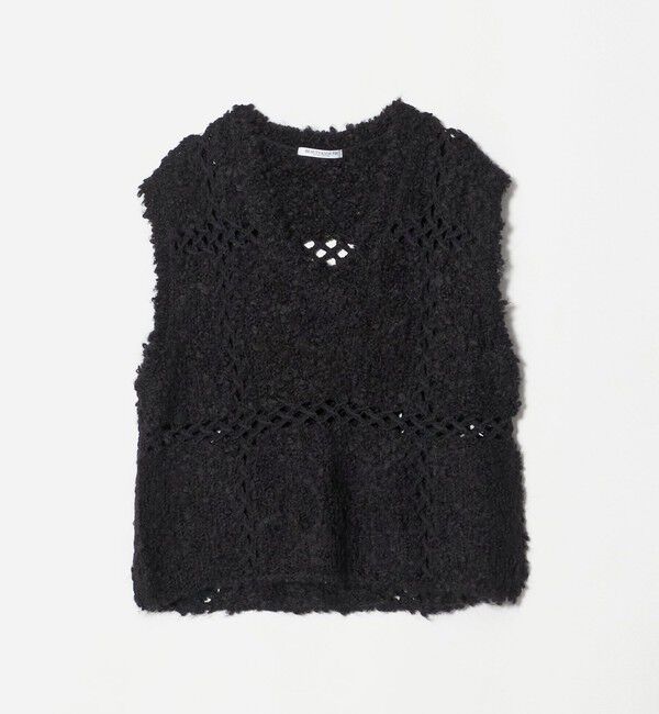 BEAUTY&YOUTH UNITED ARROWS「パッチワーク Vネック ニットベスト」|ベスト・ジレ|BLACK