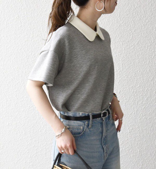 SHIPS any「SHIPS any:〈洗濯機可能〉バイカラー ショートスリーブ プルオーバー」|Tシャツ・カットソー|