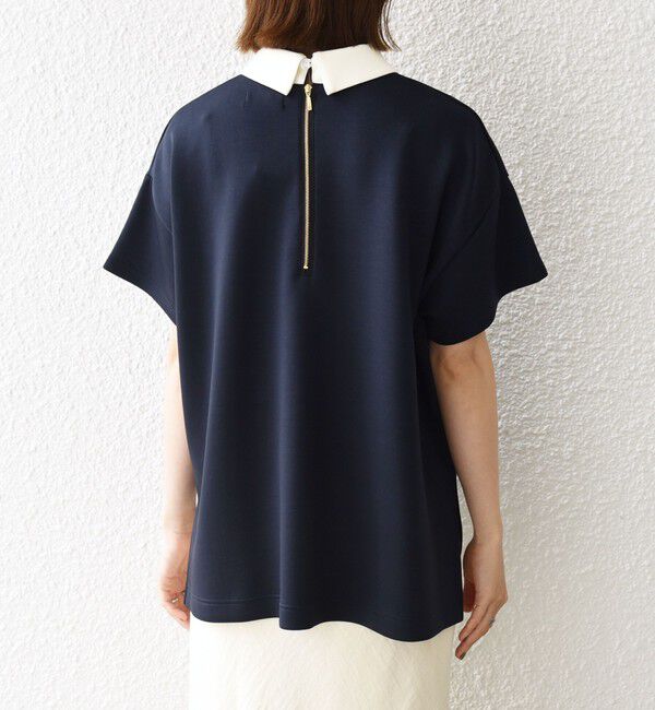 SHIPS any「SHIPS any:〈洗濯機可能〉バイカラー ショートスリーブ プルオーバー」|Tシャツ・カットソー|