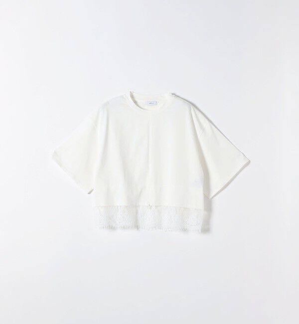 SHIPS any「SHIPS any:〈洗濯機可能〉ジップ レース ヘム ハーフスリーブ TEE」|Tシャツ・カットソー|