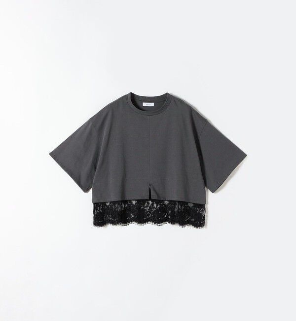 SHIPS any「SHIPS any:〈洗濯機可能〉ジップ レース ヘム ハーフスリーブ TEE」|Tシャツ・カットソー|