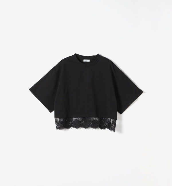 SHIPS any「SHIPS any:〈洗濯機可能〉ジップ レース ヘム ハーフスリーブ TEE」|Tシャツ・カットソー|