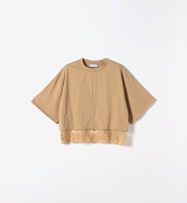 SHIPS any「SHIPS any:〈洗濯機可能〉ジップ レース ヘム ハーフスリーブ TEE」|Tシャツ・カットソー|