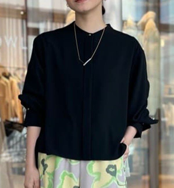 Ballsey「サンディジョーゼット ボックスシルエットブラウス」|シャツ・ブラウス|69 ネイビー