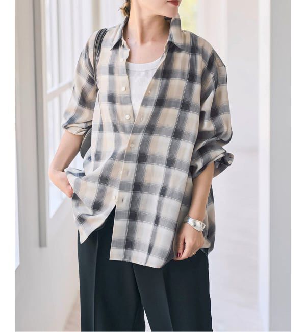 Spick and Span「PEチェックルーズシャツ」|シャツ・ブラウス|