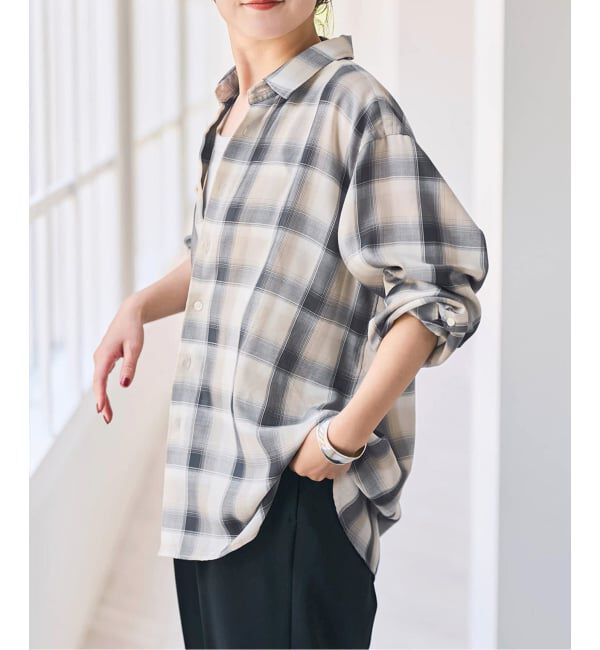 Spick and Span「PEチェックルーズシャツ」|シャツ・ブラウス|