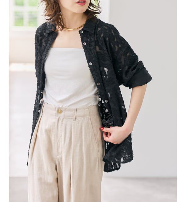 Spick and Span「《新色有り / 追加》シアージャガードシャツ」|シャツ・ブラウス|