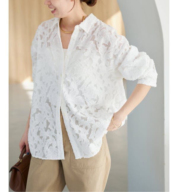 Spick and Span「《新色有り / 追加》シアージャガードシャツ」|シャツ・ブラウス|