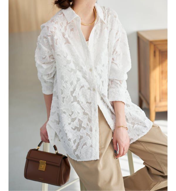 Spick and Span「《新色有り / 追加》シアージャガードシャツ」|シャツ・ブラウス|