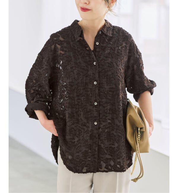 Spick and Span「《新色有り / 追加》シアージャガードシャツ」|シャツ・ブラウス|