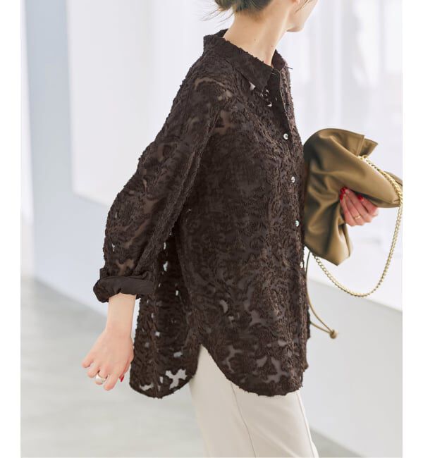 Spick and Span「《新色有り / 追加》シアージャガードシャツ」|シャツ・ブラウス|