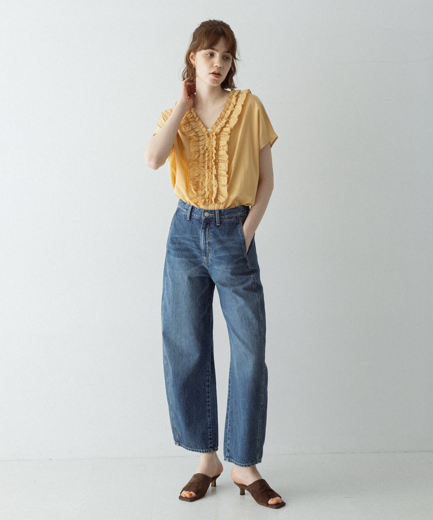 Sonny Label 「Vネックフリルカラーブラウス」|シャツ・ブラウス|