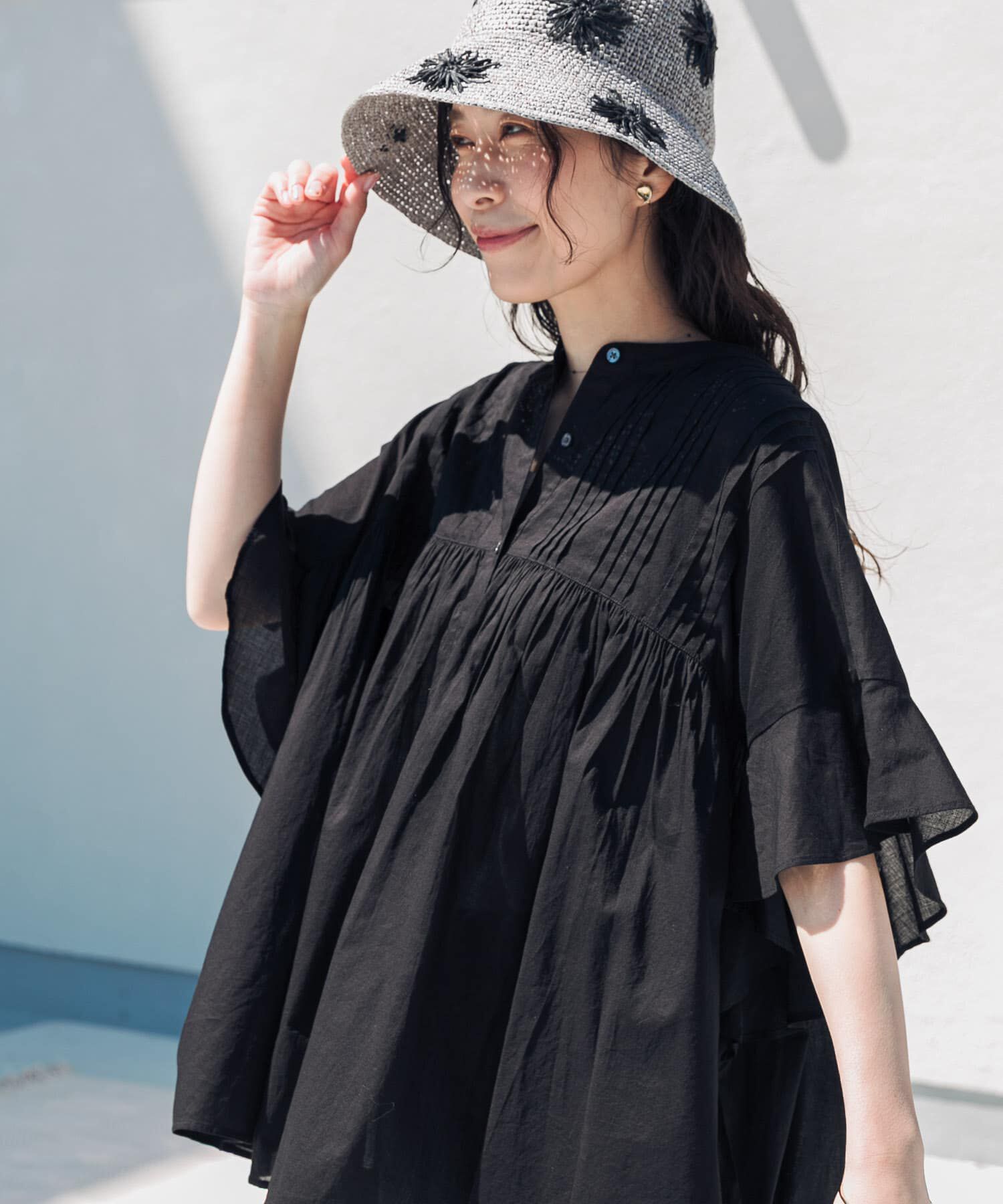 URBAN RESEARCH DOORS「『WEB/一部店舗限定ｶﾗｰ』ｺｯﾄﾝﾎﾞｲﾙﾋﾟﾝﾀｯｸﾌﾚｱｽﾘｰﾌ」|シャツ・ブラウス|