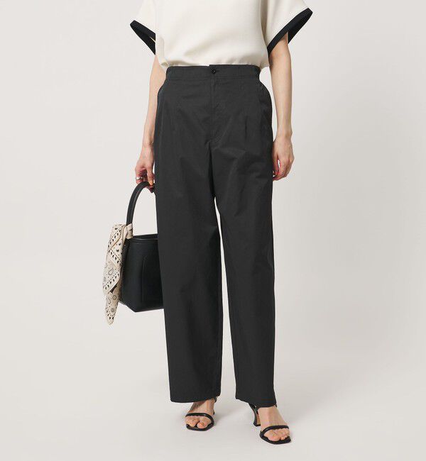 UNITED ARROWS「バック ギャザー リボンデザイン パンツ」|チノ|BLACK
