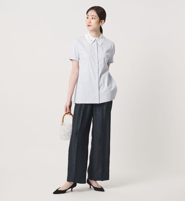 UNITED ARROWS「ドット サテン 2タック ワイドパンツ」|スラックス|
