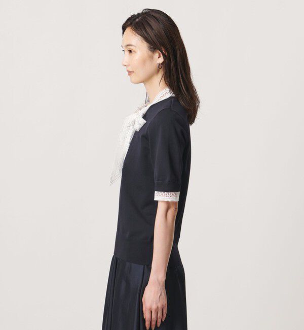 UNITED ARROWS「4WAY ボウタイレース ショートスリーブ ニット」|ニット・セーター|