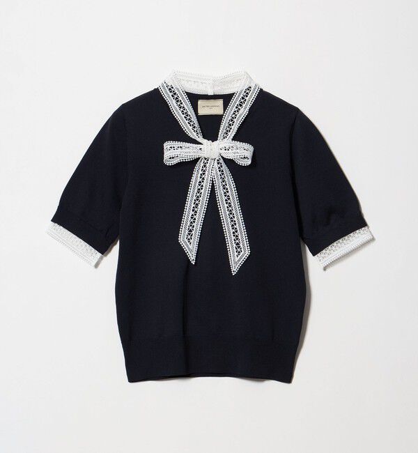 UNITED ARROWS「4WAY ボウタイレース ショートスリーブ ニット」|ニット・セーター|