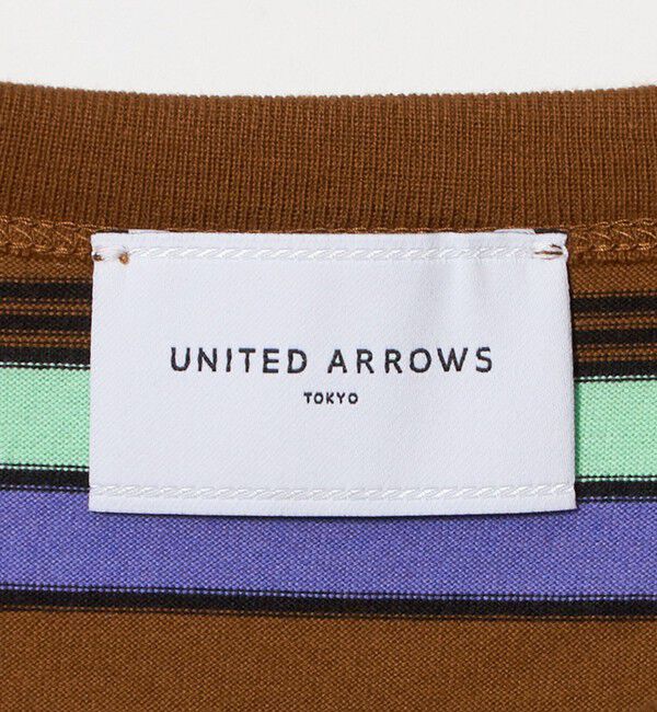 UNITED ARROWS「マルチボーダー ハーフスリーブ Tシャツ」|Tシャツ・カットソー|