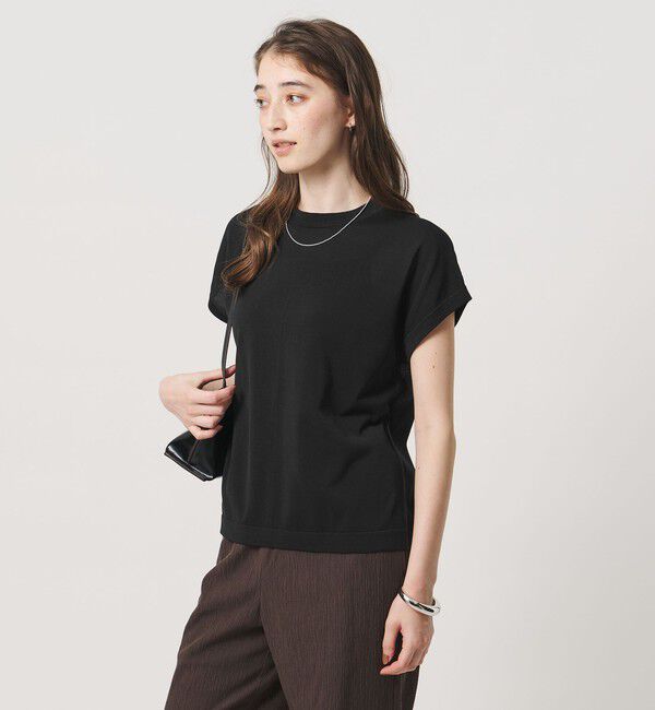 UNITED ARROWS「ミニハイネック フレンチスリーブ ニット リンキング -ウォッシャブル-」|ニット・セーター|